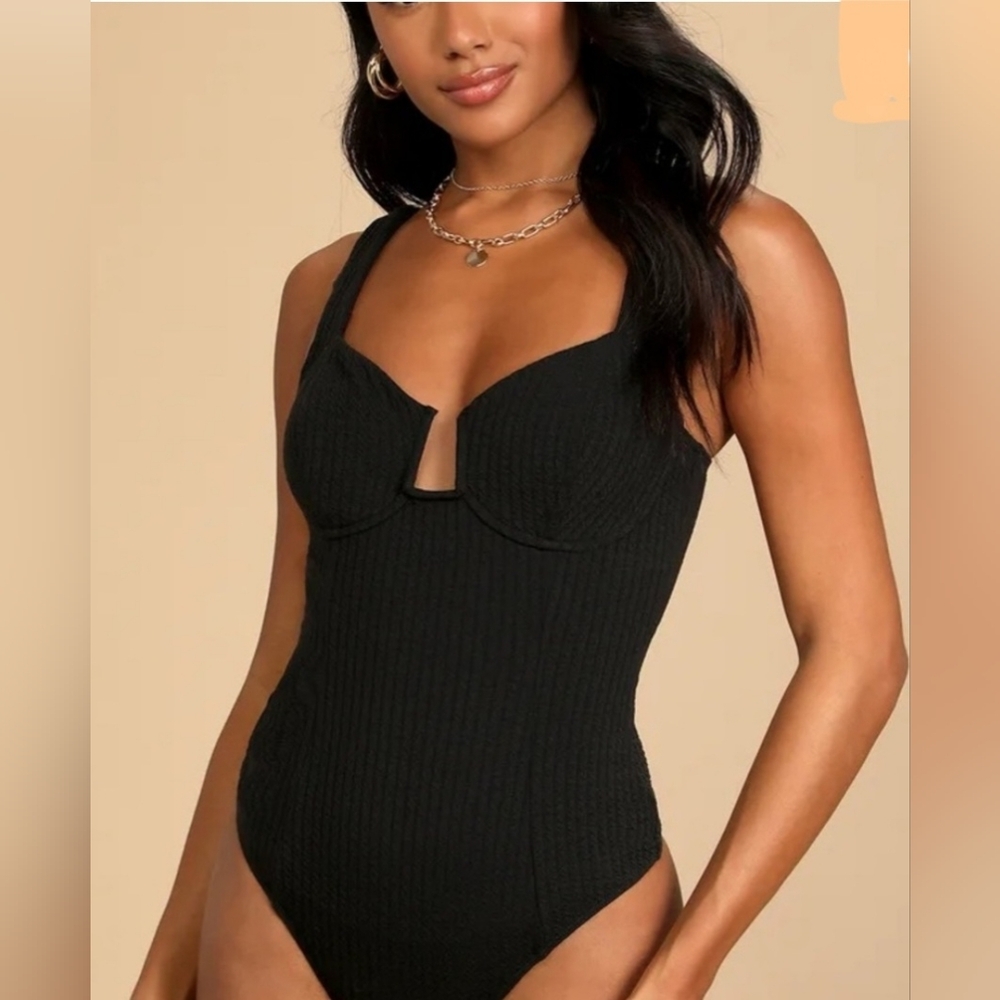 Astr Black Textured Top